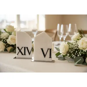 3D Marble Stone Wedding Table Numbers