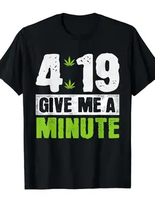 Men's & Women's 420 T-Shirt - Heavyweight 180gsm Culture Tee with 420 Leaf & Number Design, 4/20 Events Shirt, Round Neck Short Sleeve Top for Weed Smokers (Green Print)