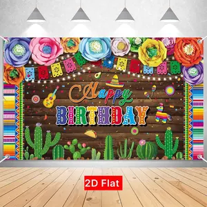 Mexican Theme Birthday Backdrop Banner, Party Decoration, Photo Booth Background, No Power Needed, Perfect for May Fifth Carnival