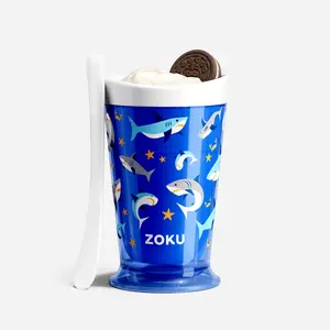 ZOKU Original Slush and Shake Maker, Slushy Cup for Quick Frozen Homemade Single-Serving Slushies, Fruit Smoothies, and Milkshakes in Minutes, BPA-free, Shark