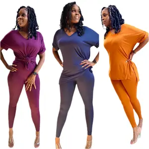 Women's Navy Pajamas Set, Buttery Soft 2-Piece Casual Loungewear, Stretch Polyester Spandex Short Sleeve Top and Pants, Shortsleeve
