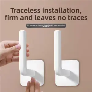 Punch-free L-type hook hook plastic door back clothes kitchen strong adhesive seamless multi-functional clothes hook