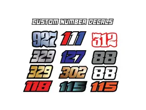 Custom Number Decals: Waterproof Laminated Stickers