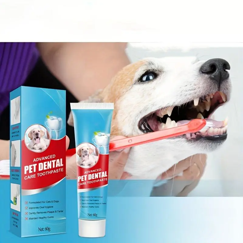 Pet Toothpaste, Clean 1/2 Counts Pet Oral Care Products, Pet Dental Care Products, Dog & Cat Grooming Supplies