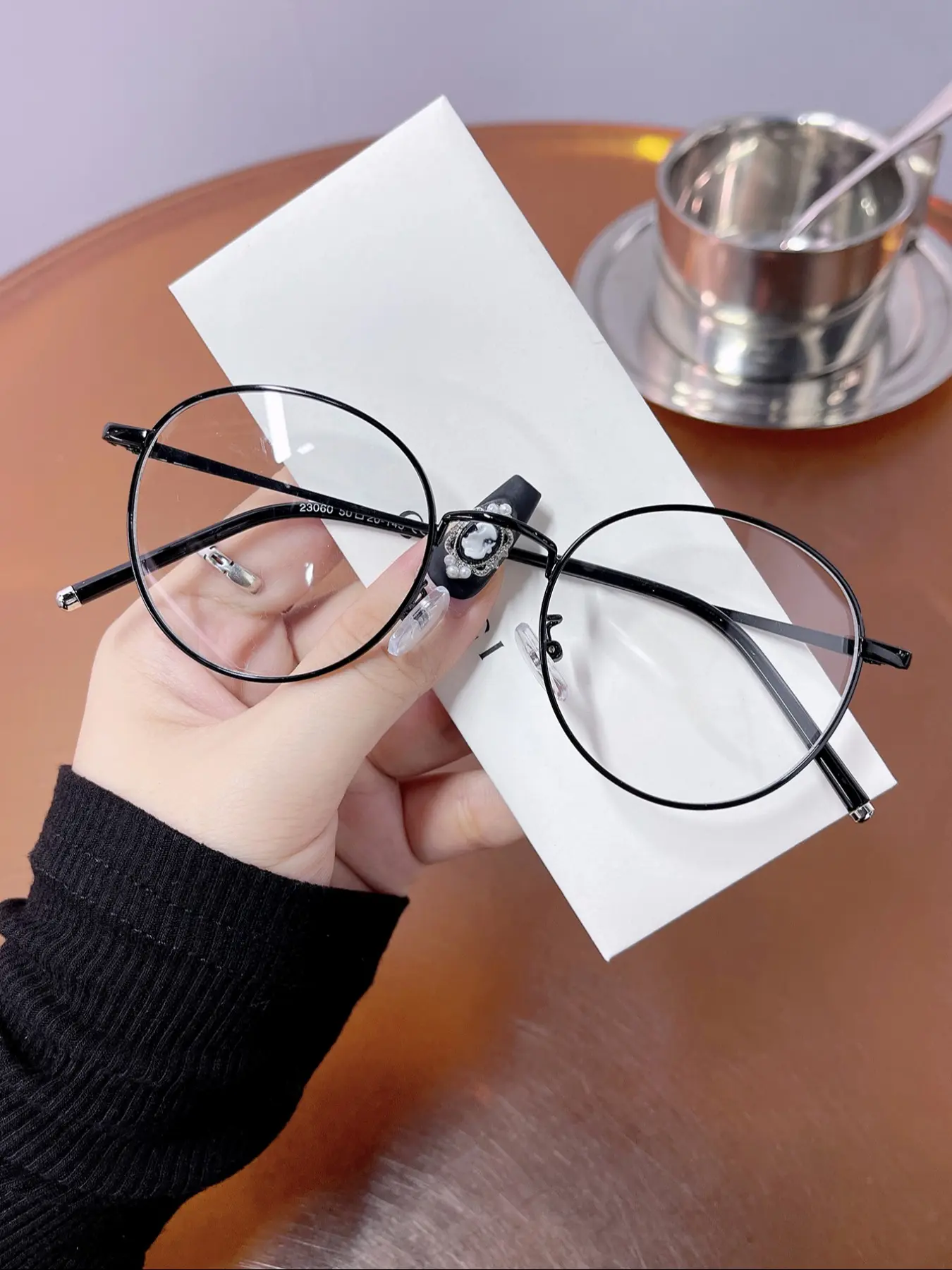Round Frame Eyeglasses, Metal Frame Eyeglasses, Anti-blue Light Eyeglasses for Women & Men, Fashion Eyeglasses for Work, Casual Eyeglasses, Daily Clothing Decor, Perfect for Student Daily Use, Lightweight Eyeglasses, Fashion Eyewear