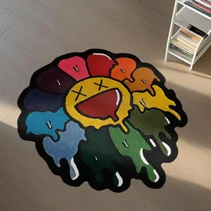 Colorful Sunflower Pattern Rug, Soft Comfortable Non-Slip Absorbent, Bedroom Living Room Decor, Bathroom, Dynamic Home Decoration