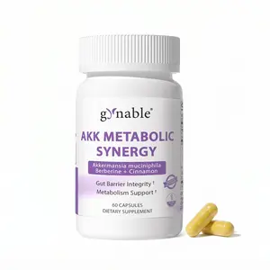 Gynable AKK Probiotic & Berberine Capsules for gut health & debloat support formula. Contains 27mg Akkermansia muciniphila, Ceylon cinnamon & chromium for weight & glucose support. 30 servings, USA made, third-party tested, anti-hunger pills