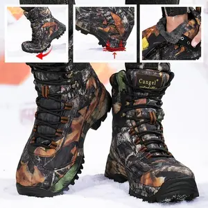 Men'S Camouflage Snow Boots, Winter Sports & Outdoor Hunting Footwear, Warm Plush Lined, Lace-Up Short Boots with Round Toe, Fabric & Canvas Upper, Rubber & MD Sole, for Hiking, Daily Wear & Winter Sports Boy Walking Shoes Closed Insole Black Decor Chef