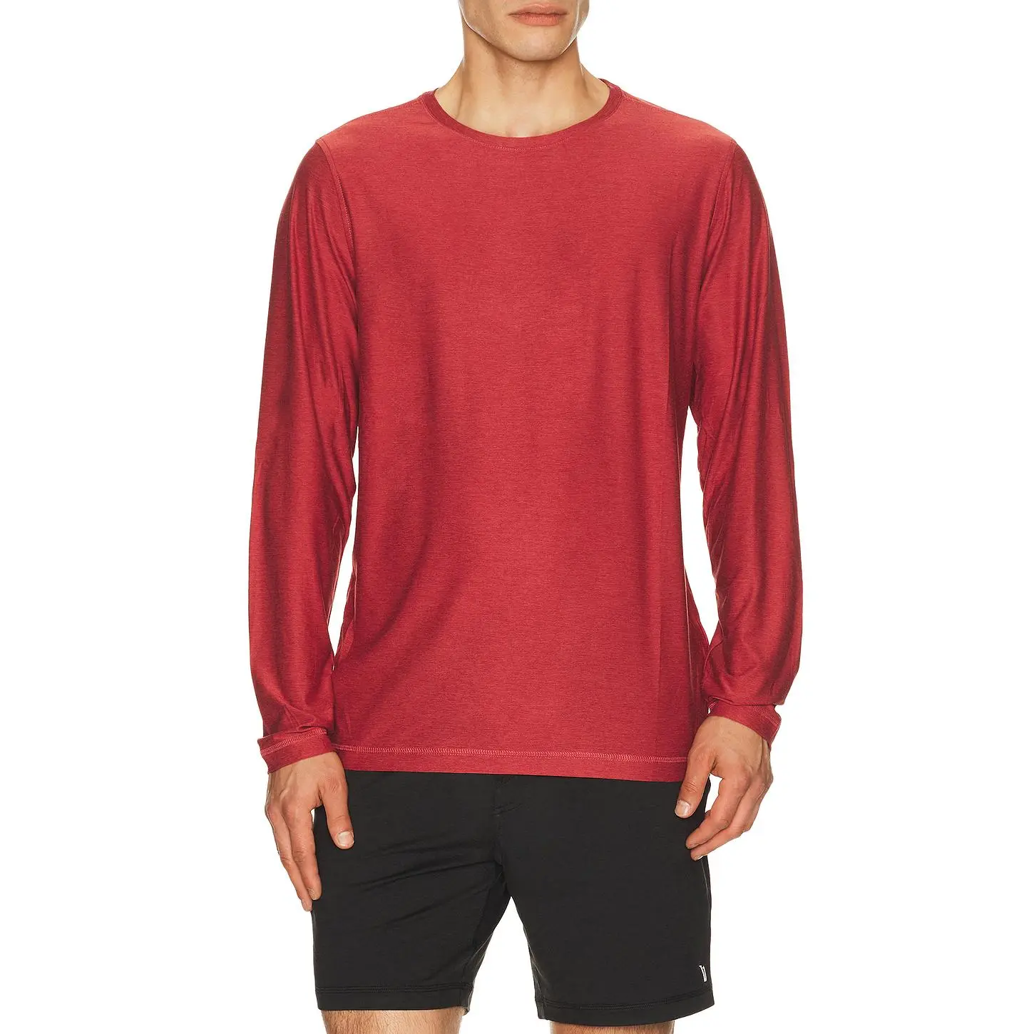 Vuori Strato Tech Long Sleeve Tee in Fire Heather