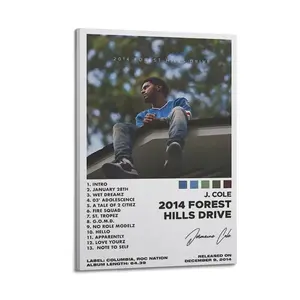 2014 Forest Hills Drive   J. Cole Poster for Bedroom Aesthetic Canvas Wall Art Living Room Posters Painting Picture Print Modern Family Decor Artist Bathroom Poster