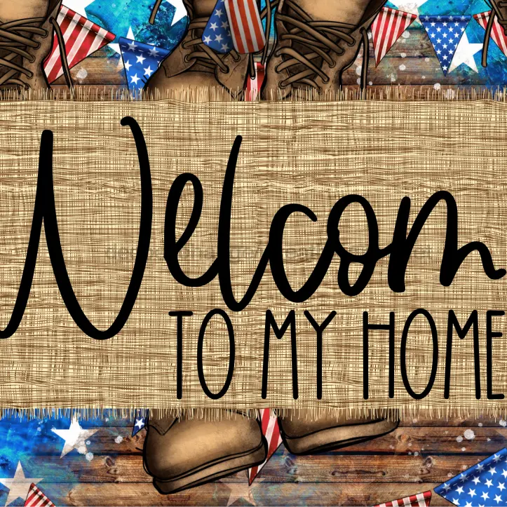 Welcome to My Home, Welcome Sign, DCO-00086, Sign For Wreath, 8x10" Metal Sign