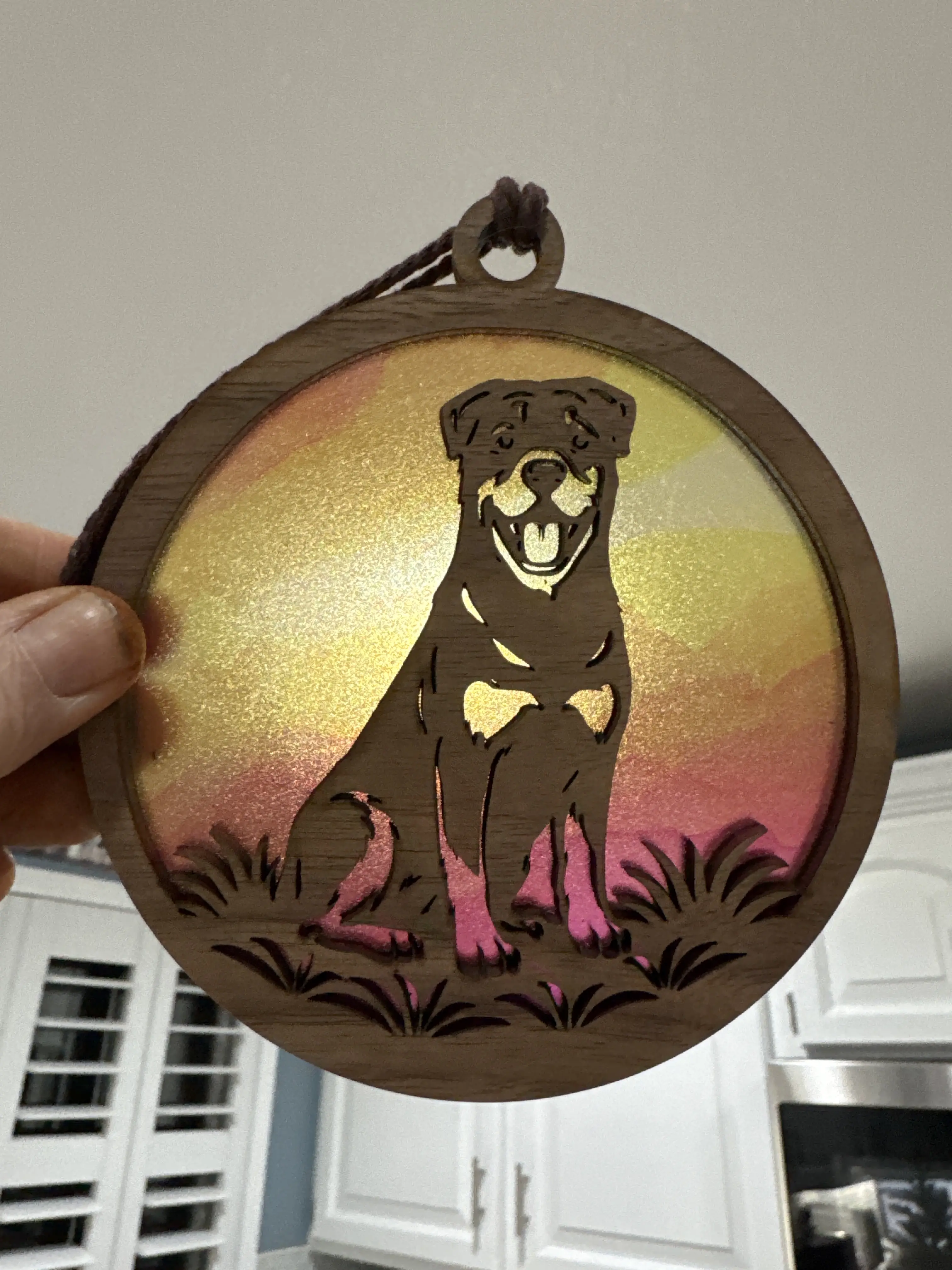 Rottweiler Suncatcher for Sunny Window Rottweiler Suncatcher for Sunny Window