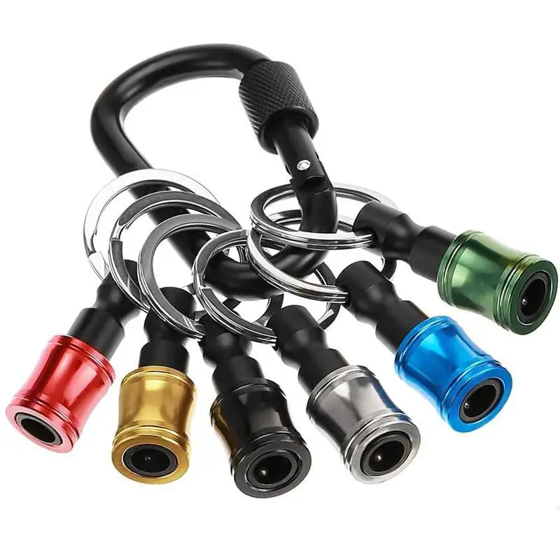 Portable 1/4 Inch Hex Shank Aluminum Drill Bit Adaptor Tool, Drill Bit Holders with Hook & Loop Clasp, Sleeve Adapter Bar Set, Hardware, Heavy Duty, I