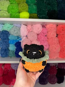 Crochet Pumpkin Cat and Pumpkin Frog