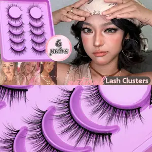 Natural 3D Squirrel Eyelashes, 6 Pairs False Eyelashes, Makeup Beauty Tools Wholesale, Non-Flammable Liquid, No Ca Prop 65
