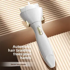 Automatic Hair Braiding Machine, 360° Rotatable, USB-Charging, European & American Popular, White Battery Model (Without Battery), Portable & User-Friendly for All Hair Types, Ideal for DIY Braids
