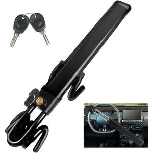Car Steering Wheel Lock Anti-Theft Device,Black Car Lock Steering Wheel Lock Heavy Duty Anti Theft Car Device with Key