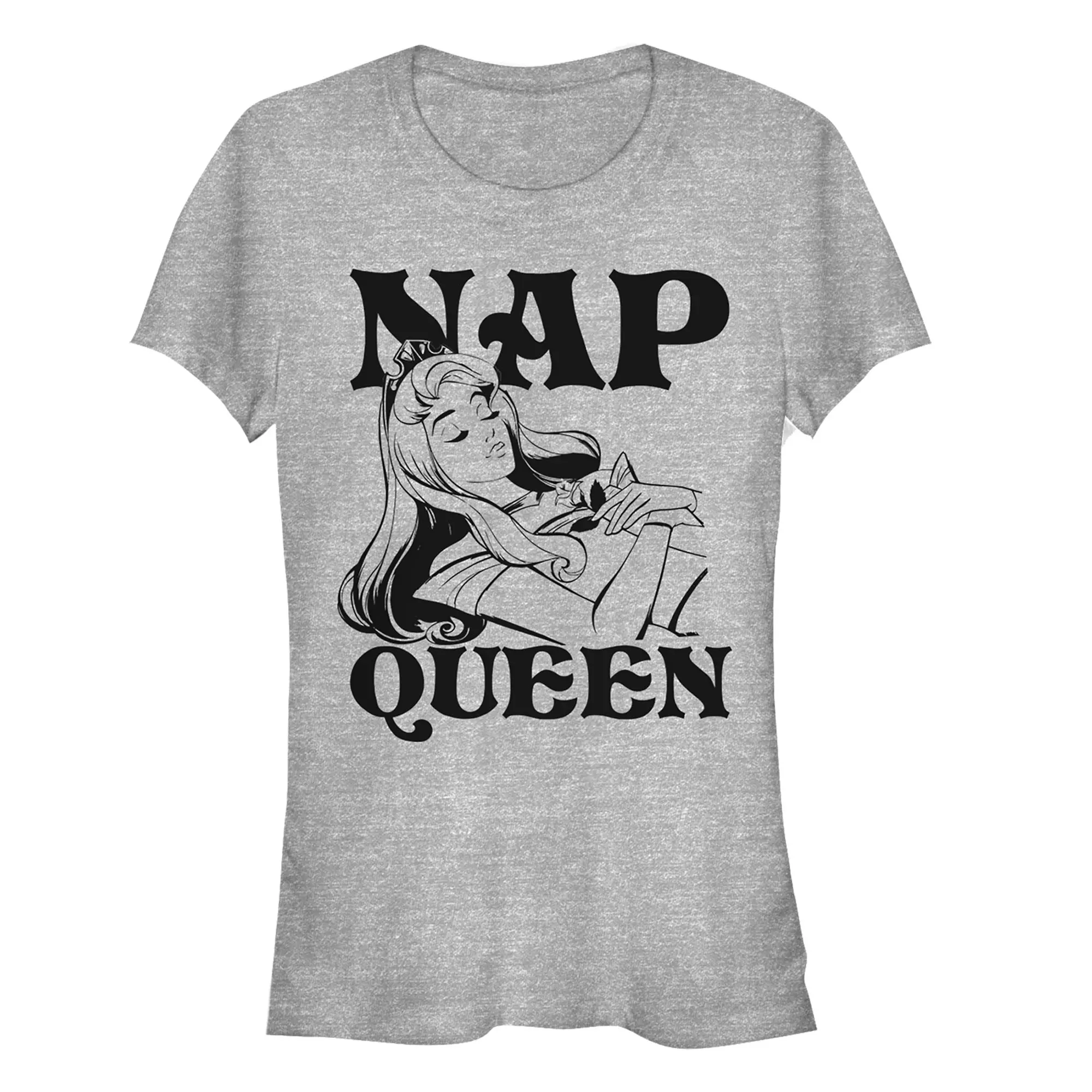 Juniors Womens Sleeping Beauty Aurora Nap Queen T-Shirt