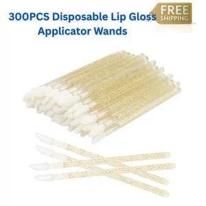 300PCS Disposable Lip Gloss Applicator Wands – Soft Lip Brush Makeup Tools for Lipstick, Gloss, and Beauty Applications
