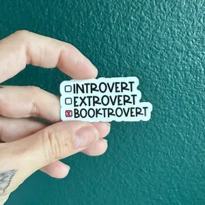 Booktrovert bookish sticker