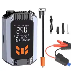 5-in-1 Jump Starter with Air Compressor Peak Power, 150PSI Digital Tire Inflator, ABS Material, USB Rechargeable, for Gas/Diesel Vehicles, Portable with LED Emergency Lighting, Auto Shut-Off, Tire Pressure Detection & Adjustment, Quick Charge 1 pc