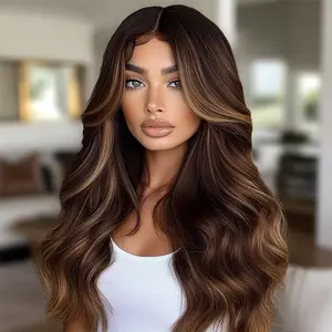 SMILCO/26Inch Luxury Brown Long Curly Synthetic Wig/SM419
