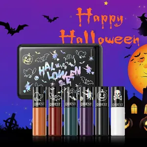Halloween Matte Lip Glaze Set Lipstick Vampire Velvet Not Fading Lip Makeup Matte Lip Gloss