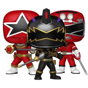 Funko Pop! Power Rangers Generations: Black Dino Thunder Ranger #1712 Red Turbo Ranger #1713 Red Zeo Ranger #1714 (Set)