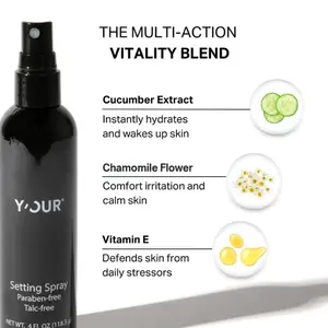 Silk Makeup Setting Spray by Y'OUR | Blurring & 16H+ Long-wearing | Cooling & Refreshing | White Tea Extract | Lightweight, Valentine gift for her Sensitive Chamomile