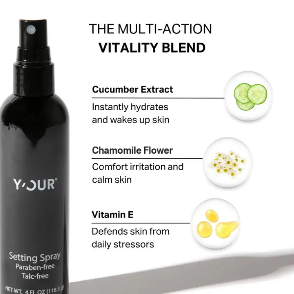 Silk Makeup Setting Spray by Y'OUR | Blurring & 16H+ Long-wearing | Cooling & Refreshing | White Tea Extract | Lightweight, Valentine gift for her Sensitive Chamomile
