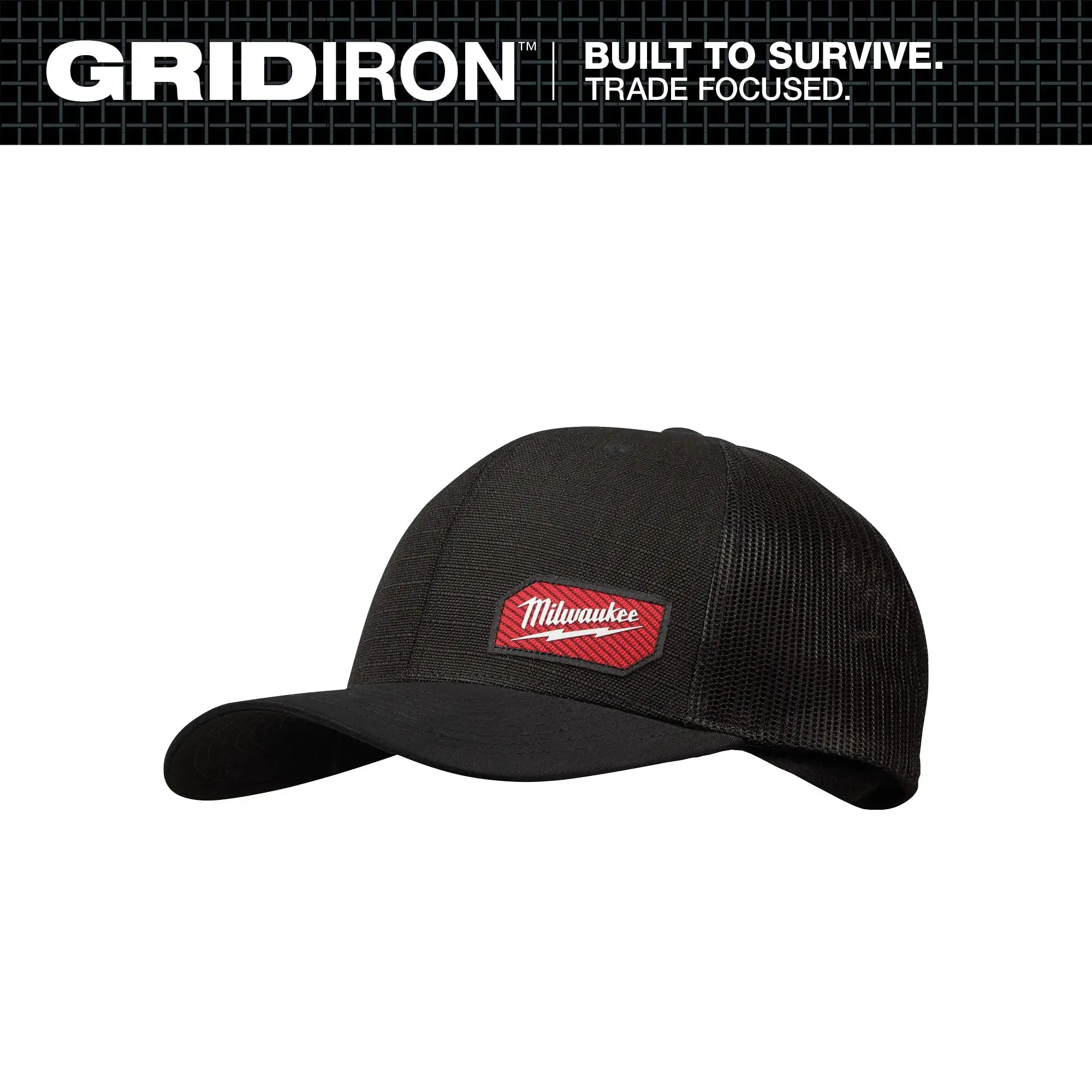 Milwaukee 505 GRIDIRON™ Black / Gray Snapback Trucker Hat