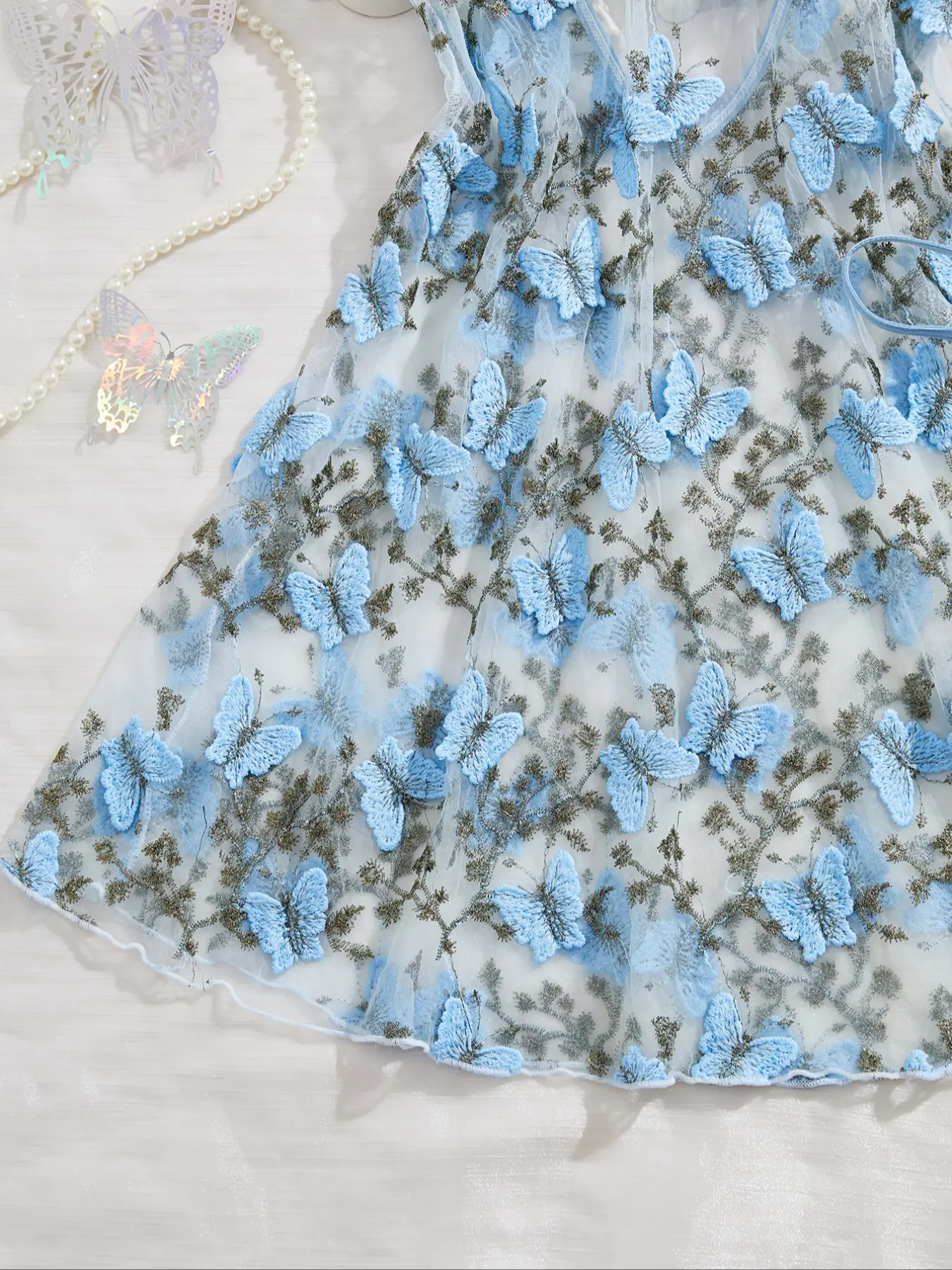 sachin and babi light blue dress Floral Embroidery Cami Mini Dress – Hemline Ridgeland main image 0