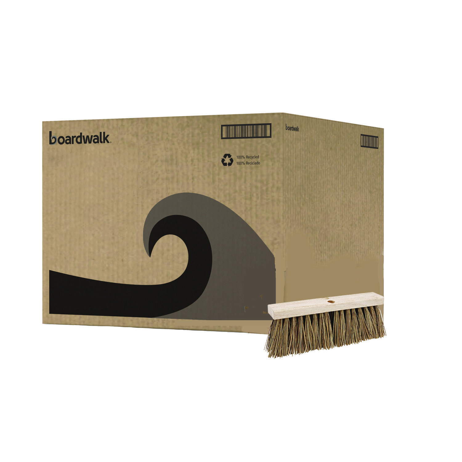 Boardwalk Street Broom Head - 6.25" Brown Palmyra Fiber Bristles, 16" Brush BWK71160