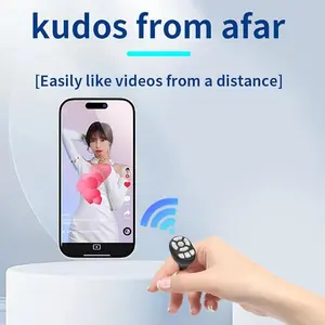 TikTok Scrolling Ring Microphone Remote Control,Fingertip Wireless Bluetooth Remote Control;for iPhone,Google Pixel,Samsung Phone (Black) Selfie