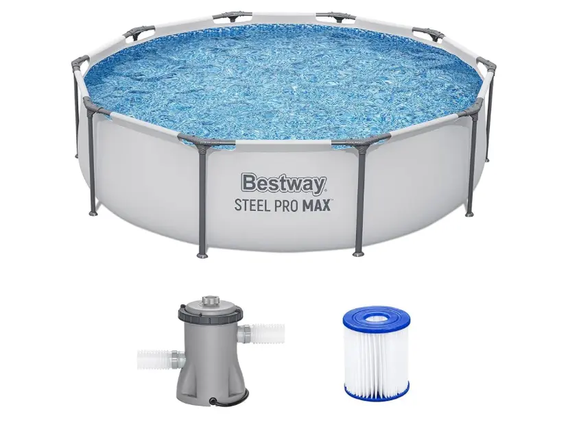 Bestway Steel Pro MAX 10'x30" Round Above Ground Outdoor Swimming Pool with Pump