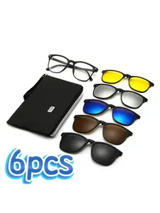 6pcs Interchangeable Lens Set, Fashion Decorative Eyewear, Daily Wear Glasses, Stylish Replacement Lenses, Versatile Accessory