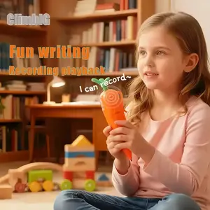 60-Second Voice Recorder with Playback & Audio Recorder Pen - Cute Carrot-Shaped Recorder Device, Smooth-Writing Ballpoint Pen - Fun & Creative Gift for Kids, Students, Teachers