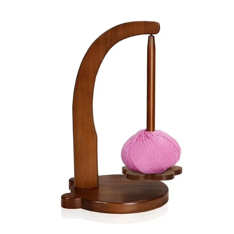 HanaWood Yarn Holder for Knitting and Crocheting, Crochet Gift for Knitting Lovers, Wooden Yarn Spinner for Crocheting