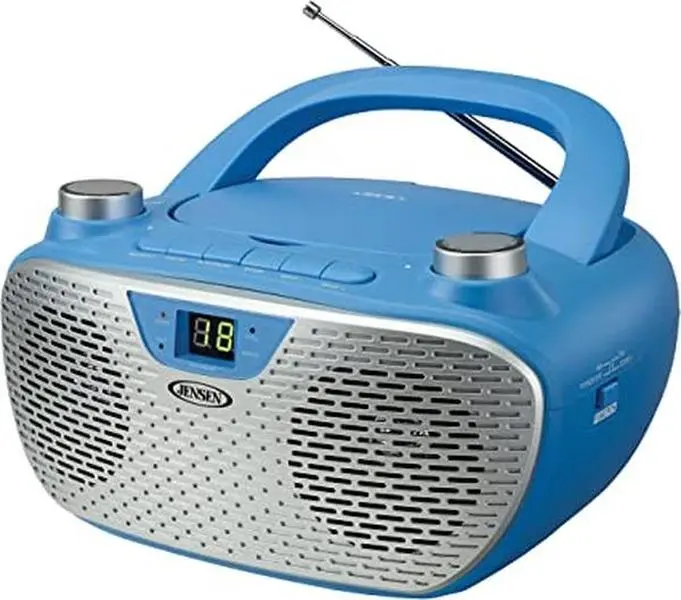 Jensen CD-485BL Compact Audio Boombox with CD Player - Blue