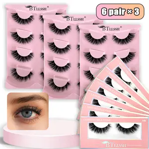 18 Pairs 14mm Sweet Short Fake Eyelashes, Non-Toxic DD Curl Doll Style, 13-15mm Length and 0.15mm Thickness for Eye Enhancement, Eyelash Extensions, False Eyelashes, Makeup