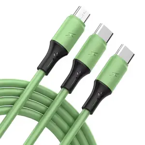 Fast USB Charging Cable Universal 3 in 1 Multi Function Cell Phone Charger Multiport Adapter Smartphone Aluminium Cellphone