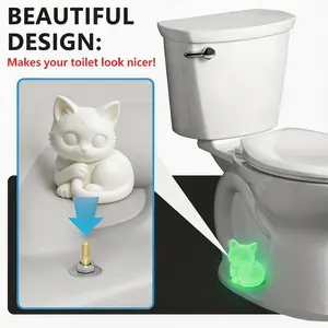 Cute Cat Toilet Bolt Covers – Luminous, Glow-in-the-Dark, Fun Bathroom Accessories