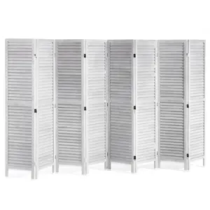 Wood Room Divider, 8-Panel Folding Privacy Screen, 66.9-Inch Tall Indoor Louvered Wooden Partition, Portable Decorative Screen For Room Separation In Home, Office, Restaurant & Bedroom