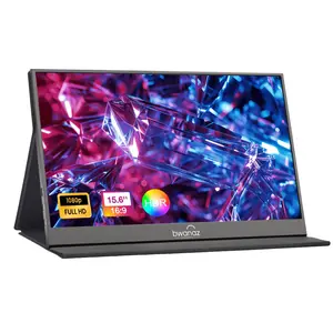 [2025 New] 15.6'' FHD 1080P Portable Monitor - USB-C HDMI, IPS Display with Smart Cover & Speakers for PC, Laptop, Xbox, PS5