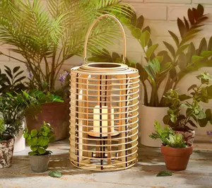 Bobby Berk Woven 19" Indoor/Outdoor Lantern with LED Candle