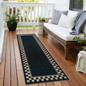 Easy Jute Runner Rug, 2x6 Kitchen Runner Washable Rug Runners for Hallways  Checkered Carpet, Non-Slip Indoor Outdoor Runner Modern Door Mat for Entry Front Door Entryway Porch