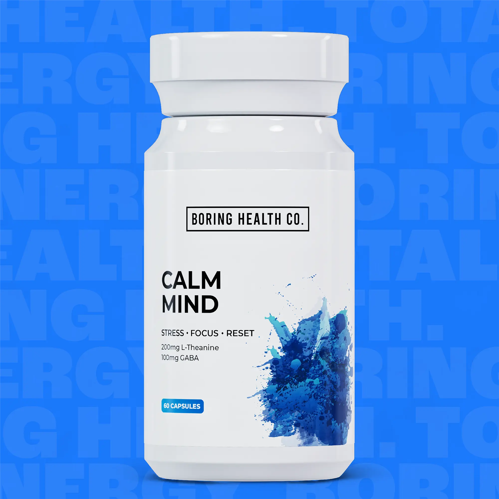 Boring Health Co. 'Calm Mind' L-Theanine Supplement for Focus & Stress Management –  Cognitive Support, Mental Clarity