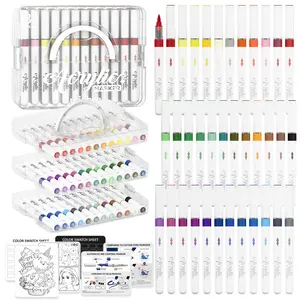 Automatic Ink Control Acrylic Paint Markers, 36/48/60  Colors Brush Tip Acrylic Paint Pens for Rock Painting, Ceramic, Wood, Canvas, Glass, Stone, Fabric, Card Making, DIY & Art Supplies modelpaintingmarkers,Pastel,Metallic