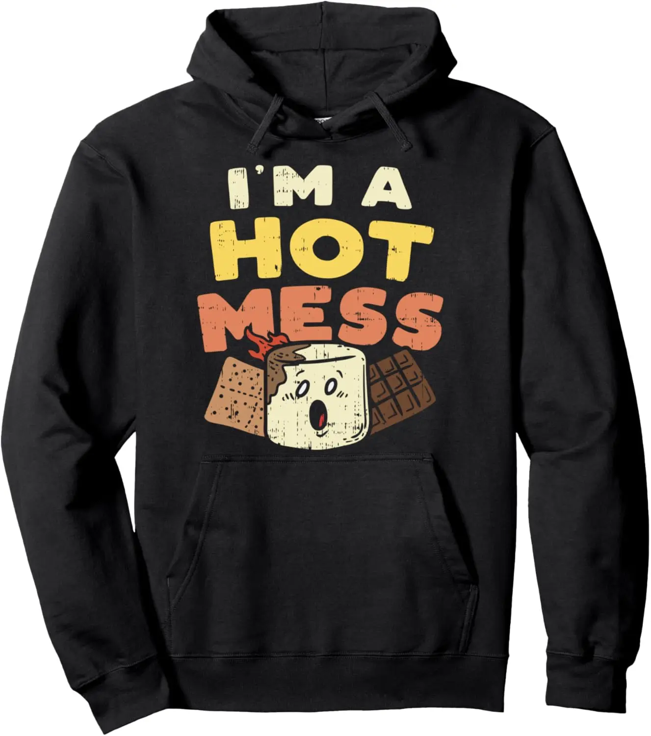 Im A Hot Mess Marshmallow Smores Summer Campfire Camper Gift Pullover Hoodie