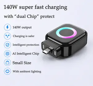 Stop Charge Smart Charger Auto Disconnect Charging Cable Protector Full Charge Eject Device Overcharge Protection Adapter 140W Fast Charge Type C Universal Compatibility
